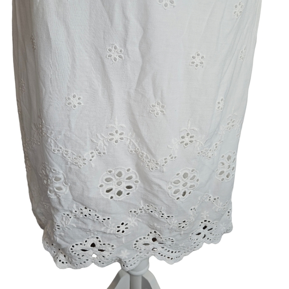 Sundance Imperial Ivory Eyelet Shift Dress Size Small 100% Cotton Lined READ - Picture 4 of 16